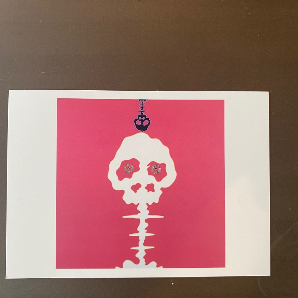 Takashi Murakami Skull Postcard Pink